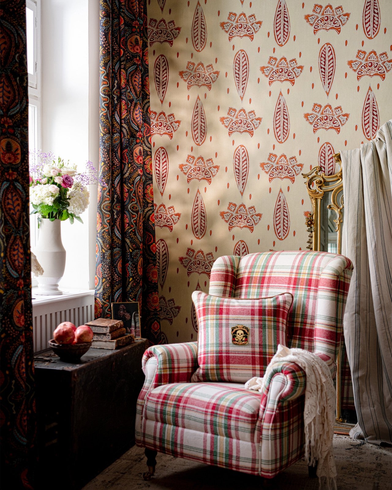 mind the gap - bethel batik smoke green wallpaper - wp30077