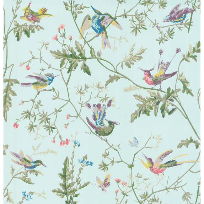 cole & son - hummingbirds - blue multi-colour - 100/14069.cs.0