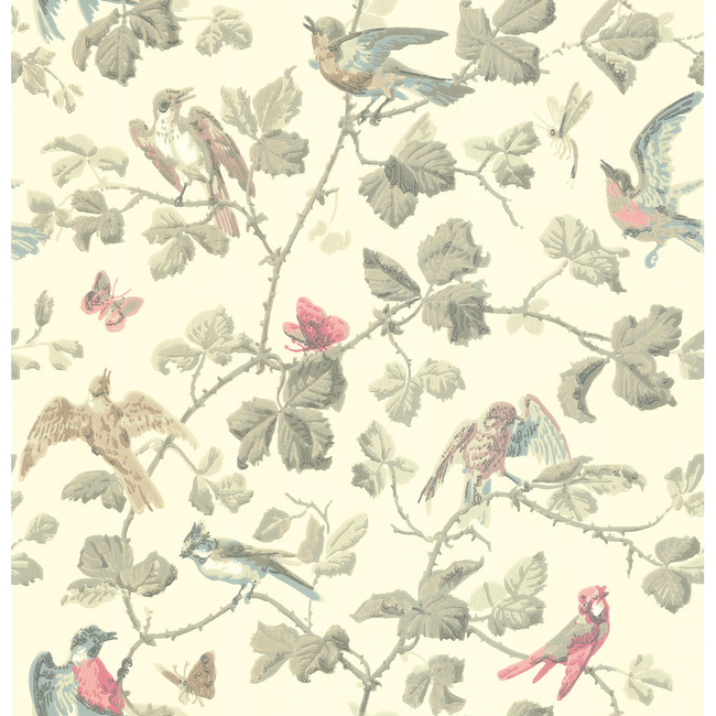 cole & son - winter birds - linen - 100/2009.cs.0