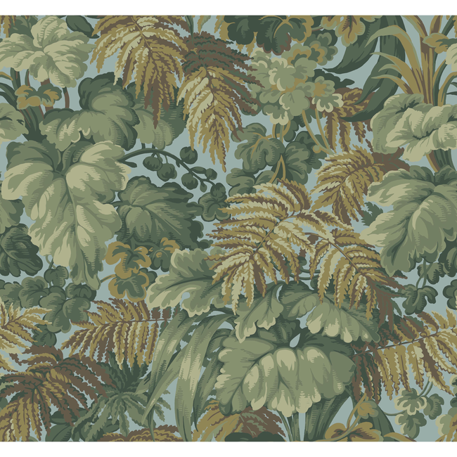 cole & son - royal fernery - khaki & print room blue - 113/3008.cs.0