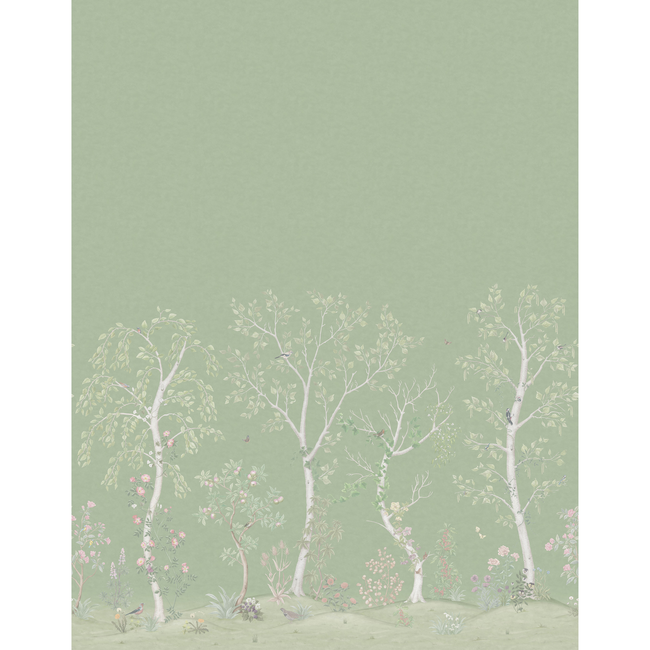 cole & son - seasonal woods - olive silk - 120/6021s.cs.0