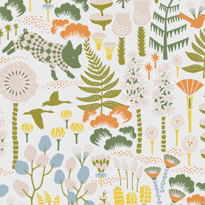 schumacher - hoppmosse - ivory and multi - 1450 - wallpaper