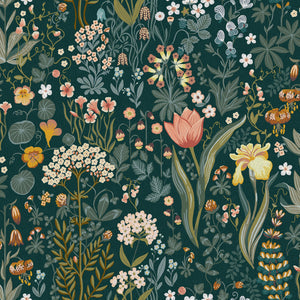 schumacher - blomsterhav - spruce - 2055 - wallpaper