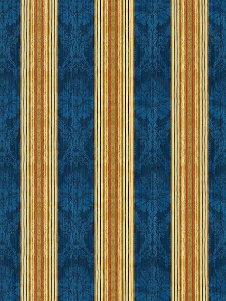 scalamandre santa margarita multi on cobalt fabric - scala 26166-004