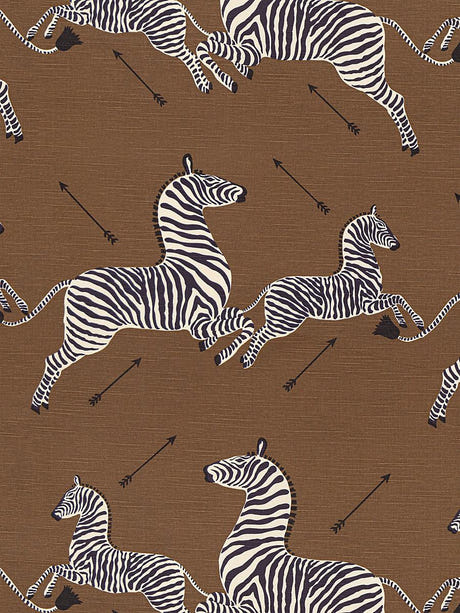 scalamandre zebras | fabric safari brown fabric - scala 16496m-003