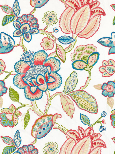 scalamandre coromandel embroidery bloom fabric - scala 27126-001