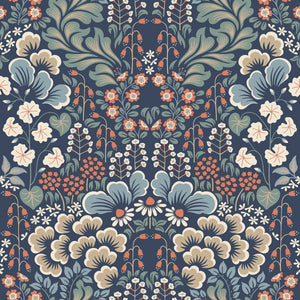 schumacher - blomstervall - midnight multi - 2097 - wallpaper