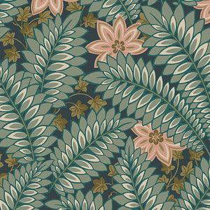 schumacher - hidden ivy - spruce - 2250 - wallpaper