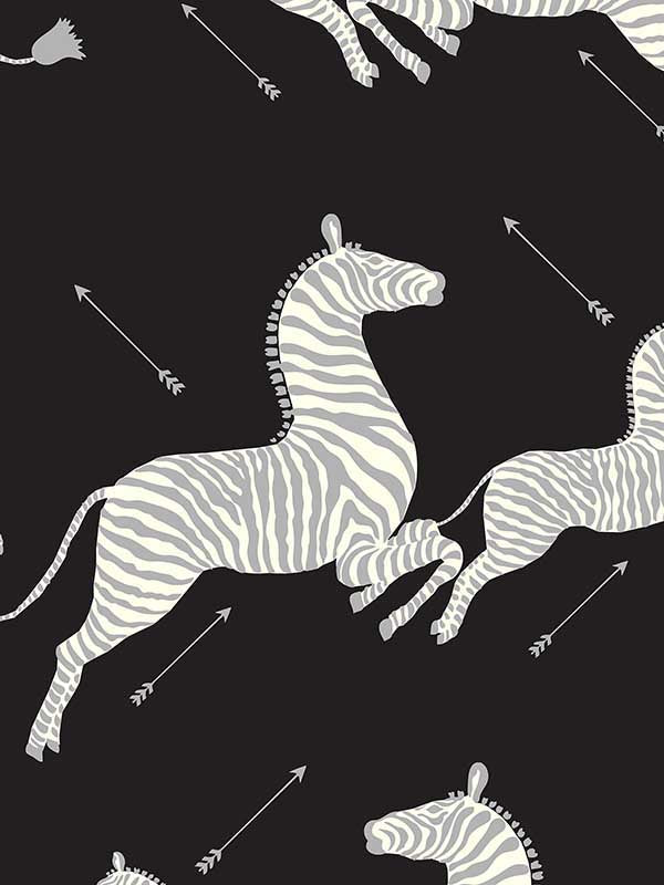 scalamandre sc0009wp81388mv zebras vinyl black and silver wallpaper