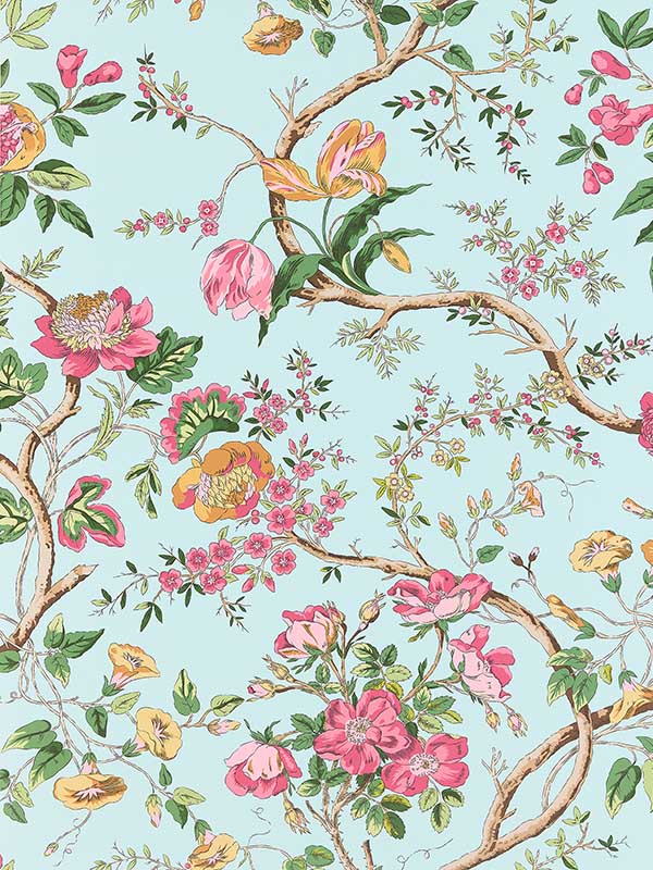 scalamandre sc0003wp88563 persephone spring sky wallpaper