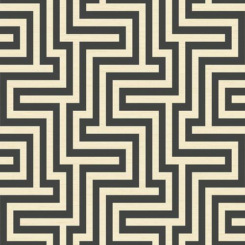 seabrook martinique black and off-white wallpaper