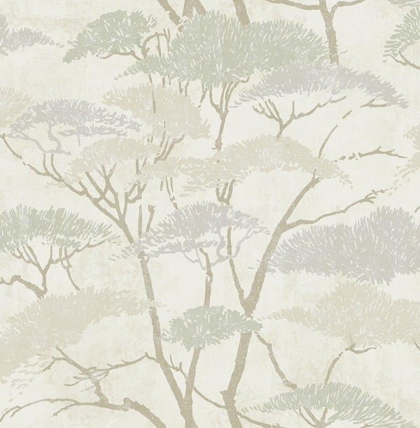 seabrook confucius tree silver and pearl wallpaper
