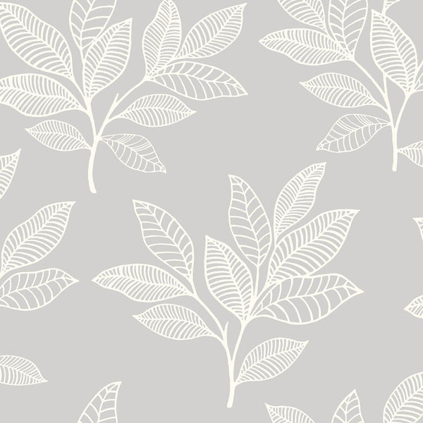 seabrook paradise leaves daydream gray wallpaper