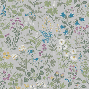schumacher - flora - grey - 4182 - wallpaper