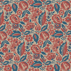 schumacher - elise - red and blue - 4816 - wallpaper