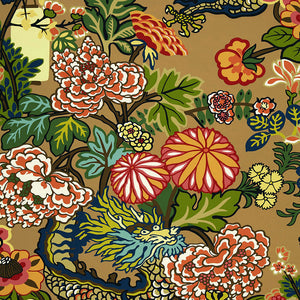 schumacher - chiang mai dragon - mocha - 5001064 - wallpaper