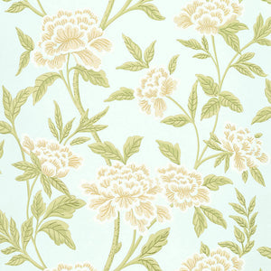 schumacher - whitney floral - aqua - 5004382 - wallpaper