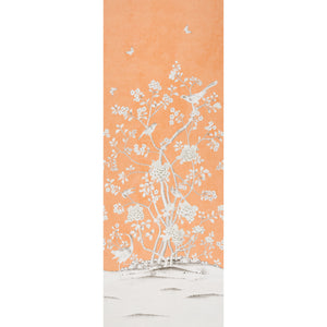 schumacher - chinois palais panel - tangerine - 5007124 - wallpaper
