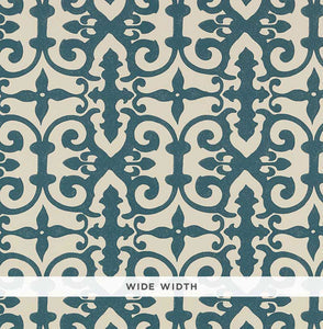 schumacher - ferne park - peacock blue - 5008045 - wallpaper