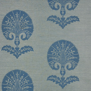 schumacher - ottoman flower sisal - mineral - 5008211 - wallpaper