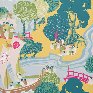 schumacher - pearl river - yellow - 5008442 - wallpaper