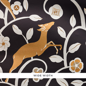 schumacher - les gazelles au bois vinyl - noir - 5010140 - wallpaper