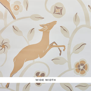 schumacher - les gazelles au bois vinyl - natural - 5010141 - wallpaper
