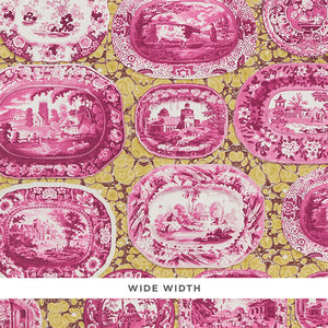 schumacher - plates & platters - magenta & yellow - 5010412 - wallpaper