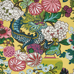 schumacher - chiang mai dragon - yellow - 5010591 - wallpaper