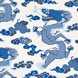 schumacher - magical ming dragon - porcelain - 5010600 - wallpaper
