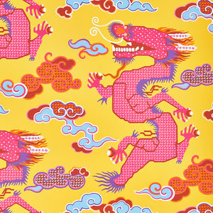 schumacher - magical ming dragon - yellow - 5010601 - wallpaper