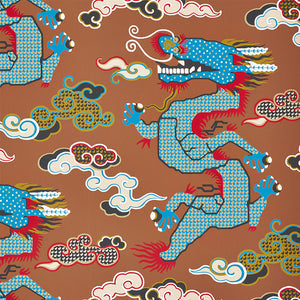schumacher - magical ming dragon - brown - 5010602 - wallpaper