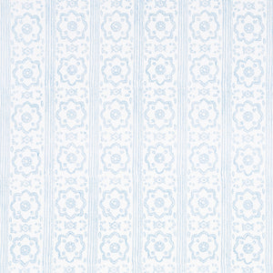Schumacher - Sunda Hand Blocked Print - Sky - 5011223 - Wallpaper