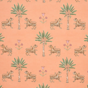 schumacher - tiger palm - crimson on peach - 5012920 - wallpaper