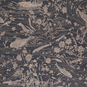 schumacher - sea garden - charcoal - 5013281 - wallpaper