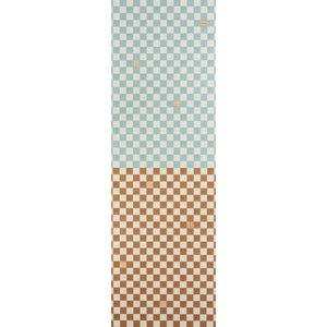schumacher - gambit panel - teal & earthy brown - 5014260 - wallpaper