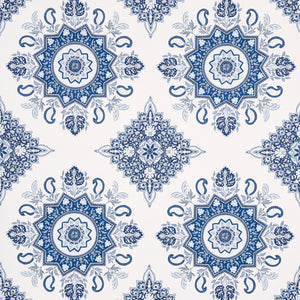 schumacher - montecito medallion - indigo - 5014360 - wallpaper