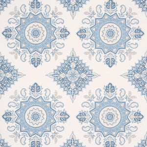 schumacher - montecito medallion - china blue - 5014362 - wallpaper