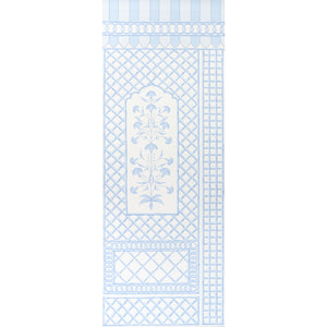 schumacher - bamboo trellis panel a - blue - 5014391 - wallpaper