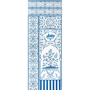 schumacher - mughal garden panel a - blue - 5014410 - wallpaper