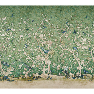 schumacher - les oiseaux panel set - jade - 5015152 - wallpaper