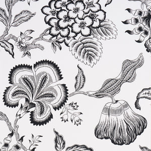 schumacher - hothouse flowers silhouette - black and white - 5015323 - wallpaper