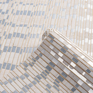 schumacher - etti waterlily wallcovering - silver - 5016221 - wallpaper