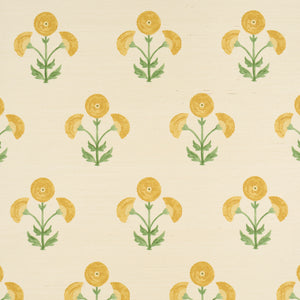 schumacher - saranda flower sisal - marigold - 5016670 - wallpaper