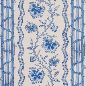 schumacher - parvati floral stripe - delft - 5017332 - wallpaper