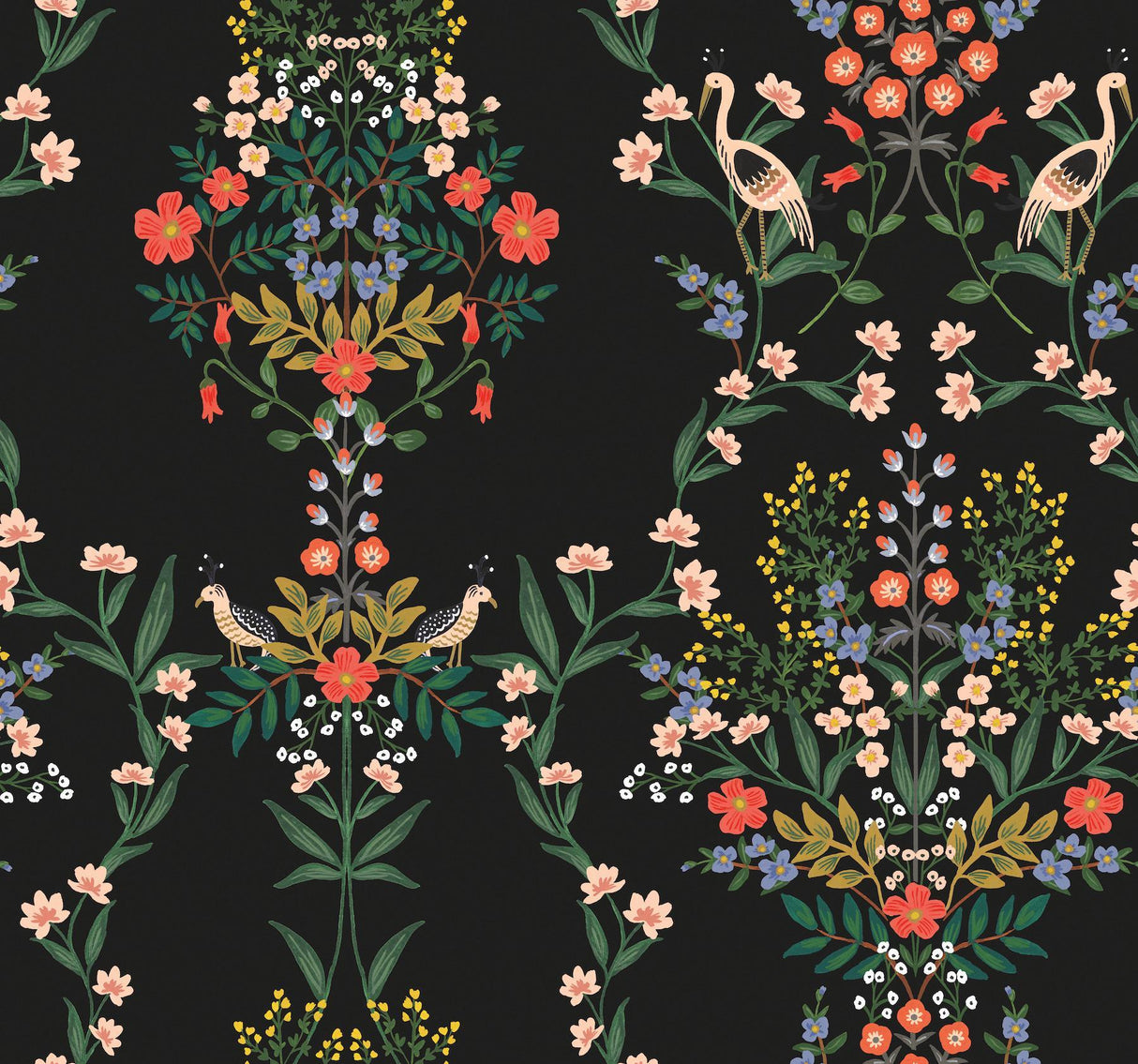 rifle paper co. luxembourg peel and stick black wallpaper