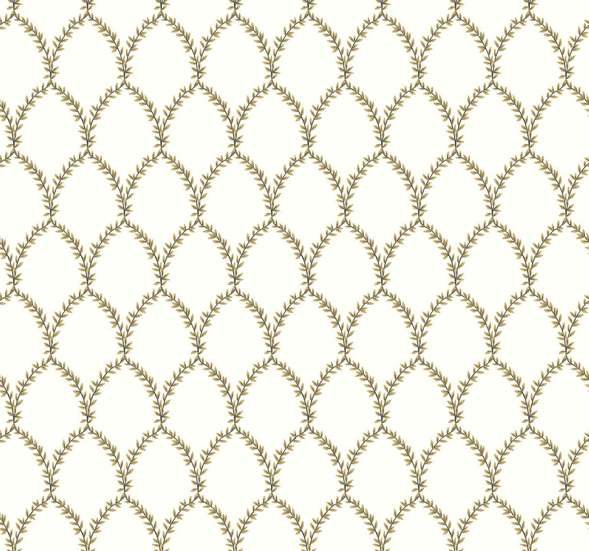 rifle paper co. laurel gold/white wallpaper