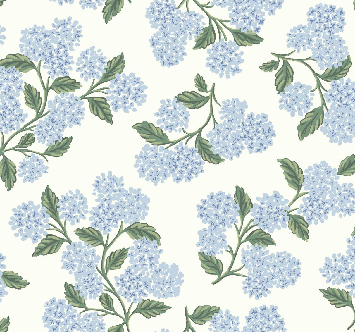 rifle paper co. hydrangea blue/white wallpaper