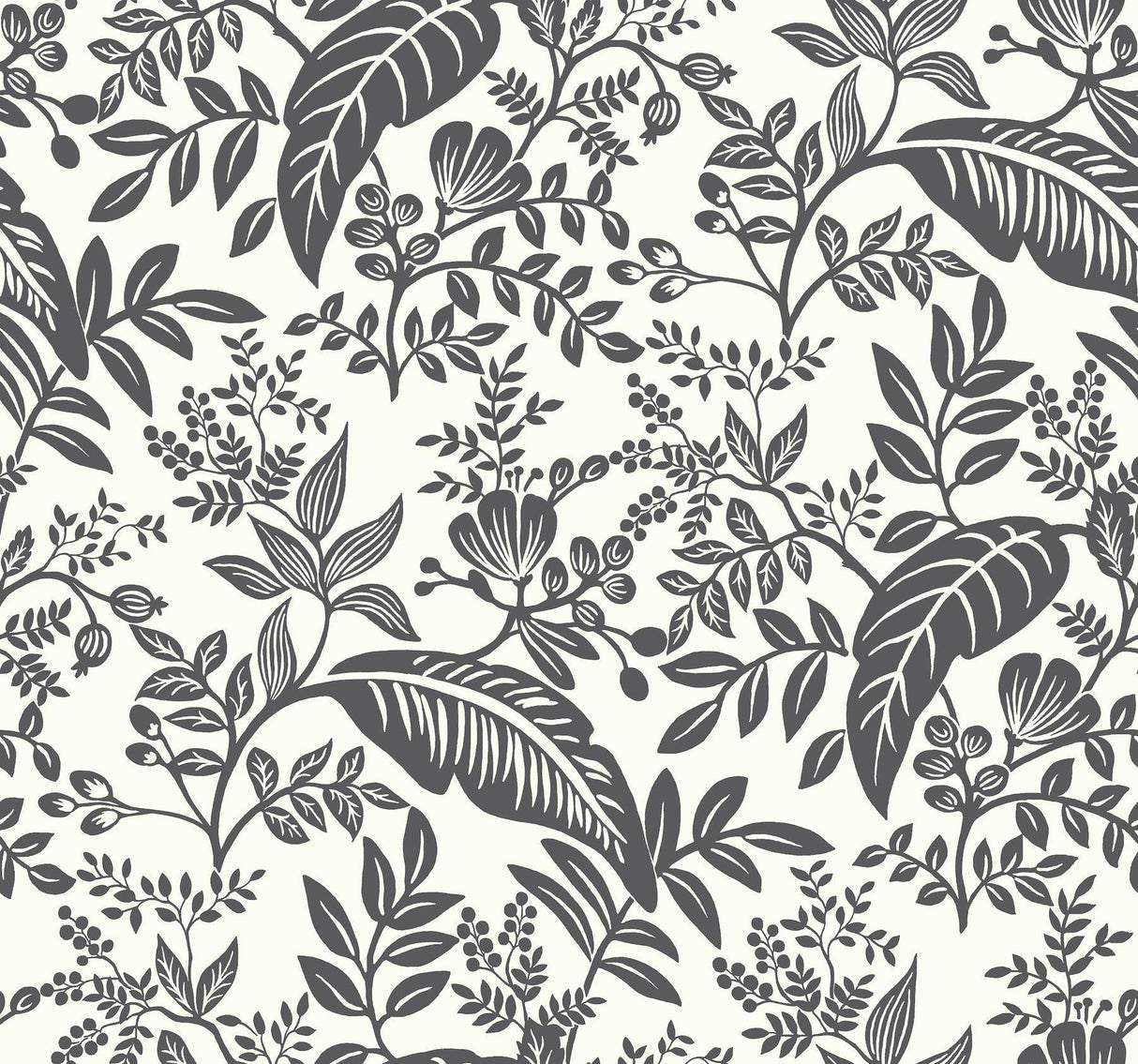 rifle paper co. canopy black/white wallpaper