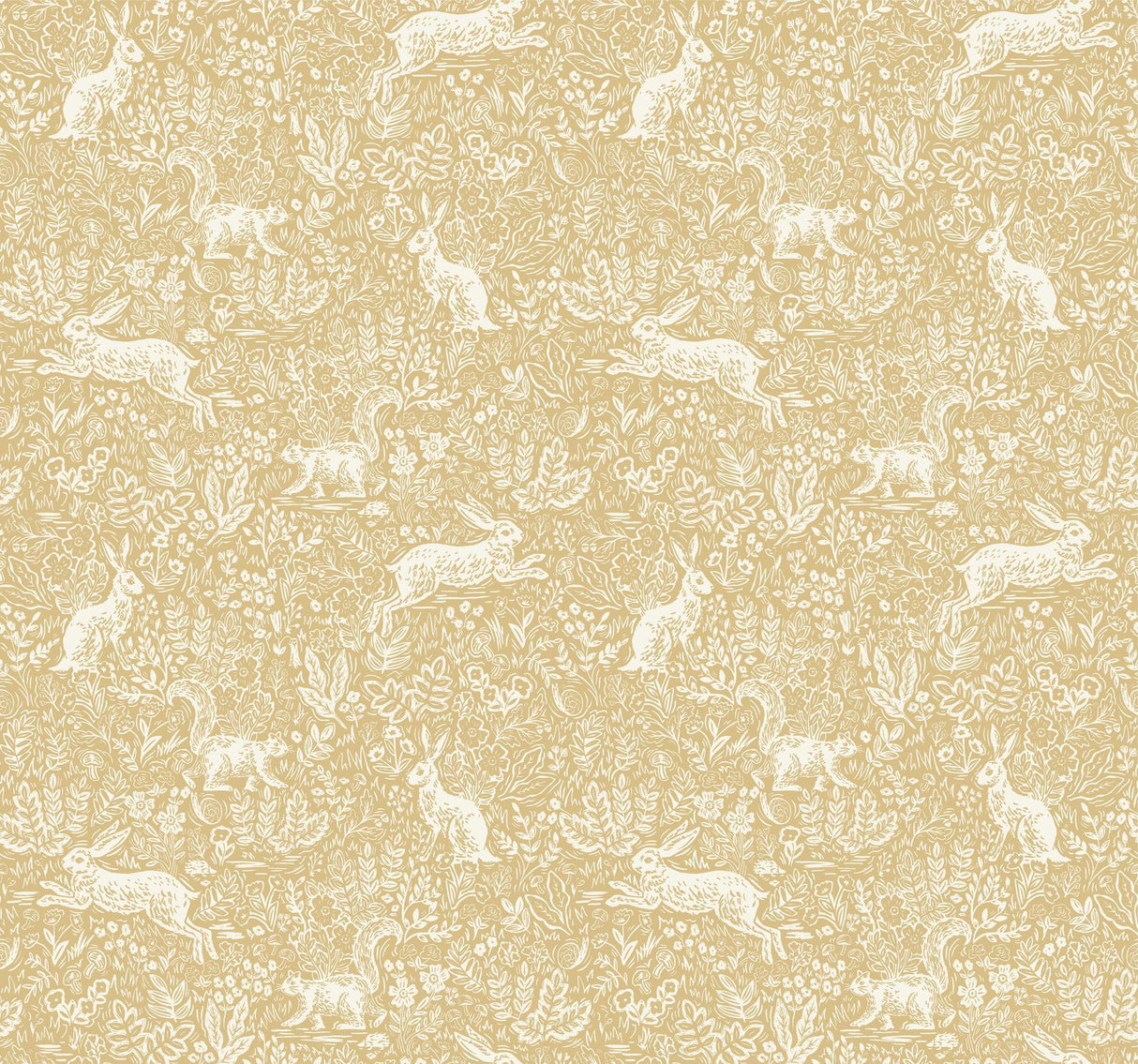 rifle paper co. fable gold wallpaper